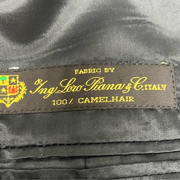 Ralph Ralph Lauren Loro Piana Jacket Men’s 44R Camel Hair Suit Coat Italy Black - Picture 10 of 11